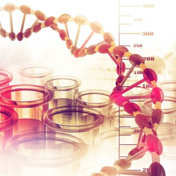 Dna structure on scientific background